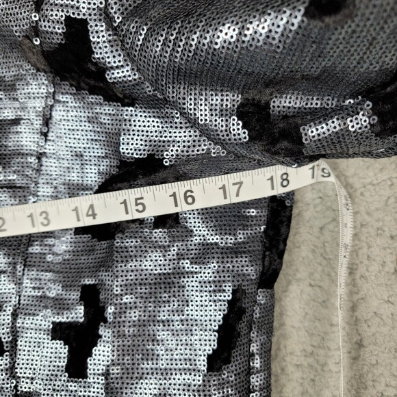 Bebe Kardashian Jacket Blazer M Asymmetric Zipper Sequin Swiftie Moto Mob Wife - Picture 9 of 16